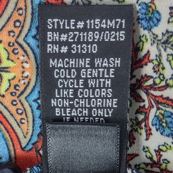 A. Byer Sleeveless Boho Print Shift Dress Navy Trim Keyhole Back Size M - Picture 13 of 13